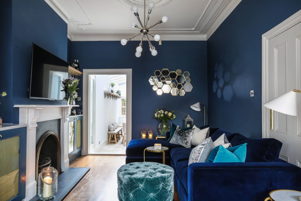 Dark Carriben Blue For Living Room