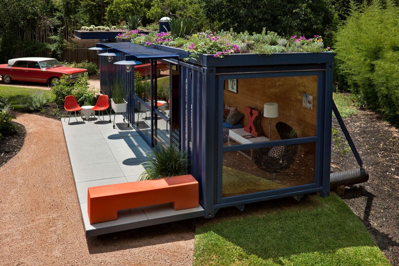 shipping container home roof