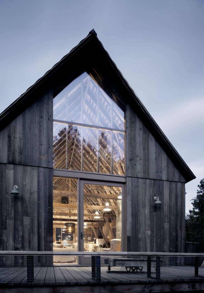 Old barn turned into a stylish retreat in Washington glass high windows 715x1024