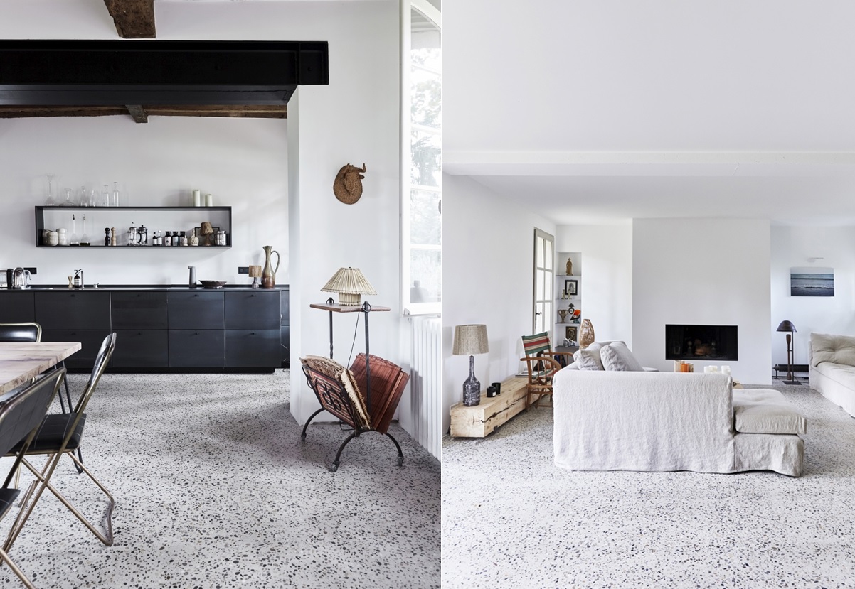 Scandinavian decor with terrazzo floor