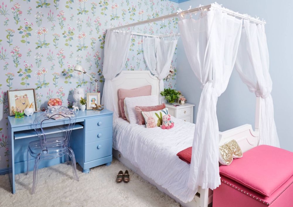 Teenage Girl room With Canopy Bed