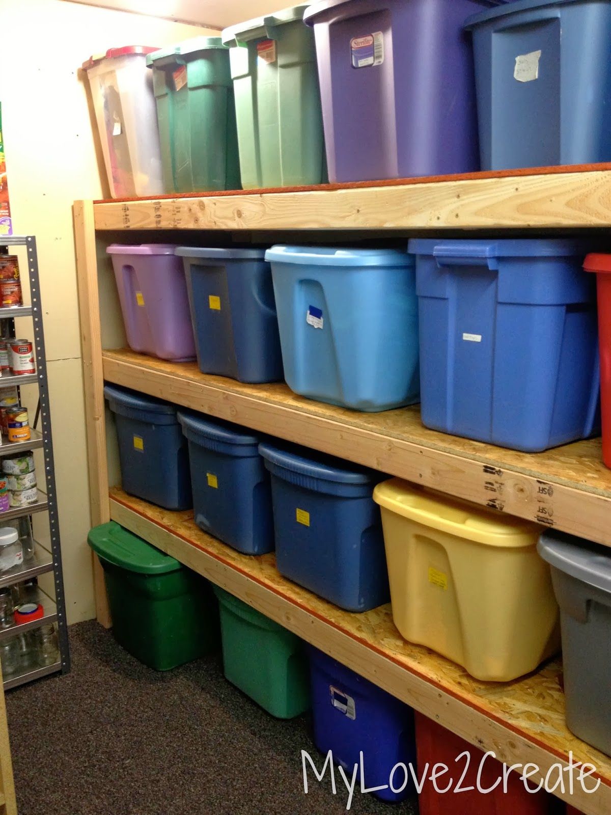 DIY Shelves for Garage Bin Organization