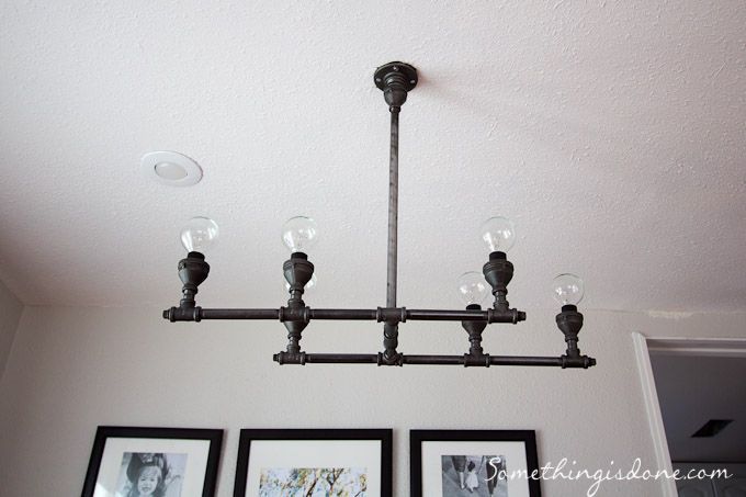 DIY faux capiz shell chandelier