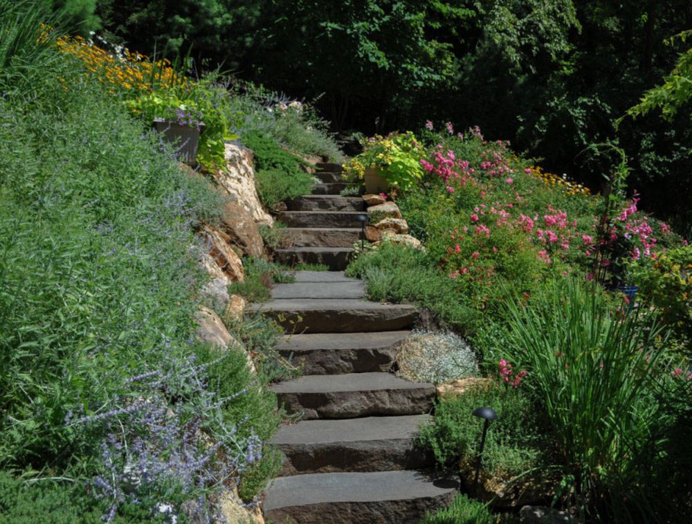 How to lay flagstone on front stairs stone coping on steps