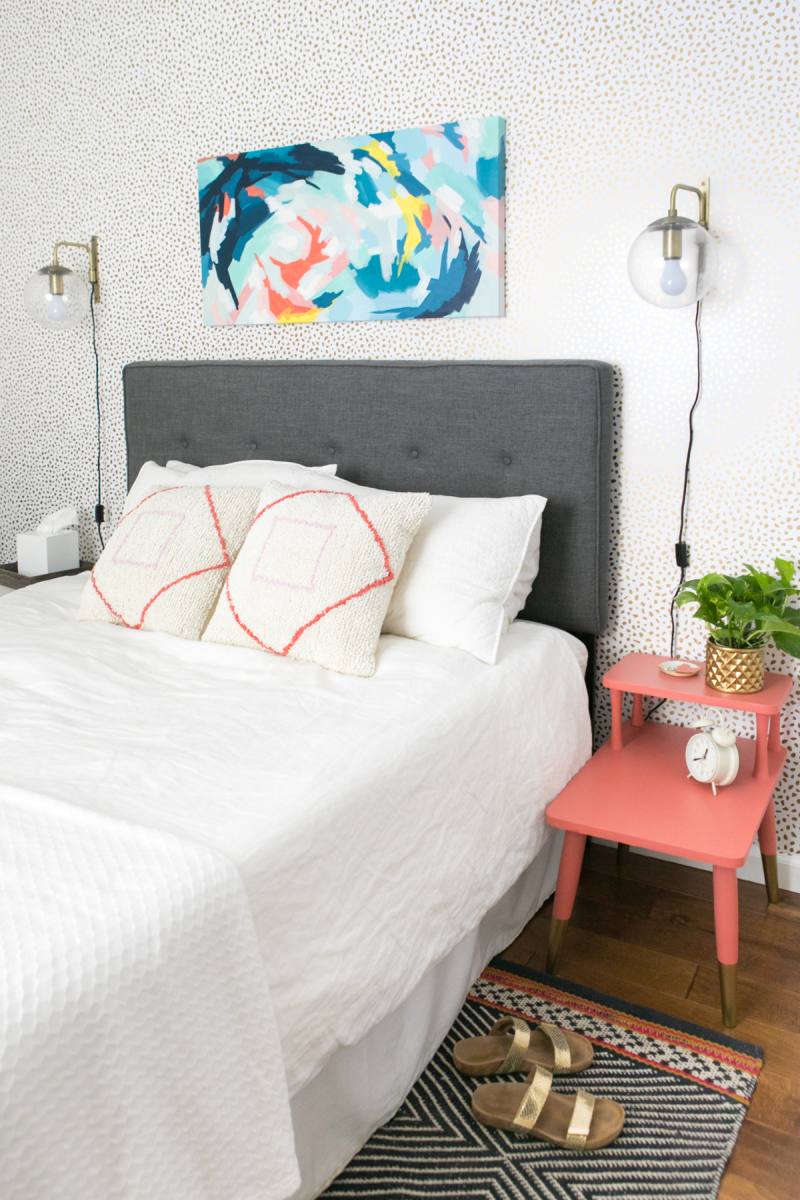 Framed plants above the bed