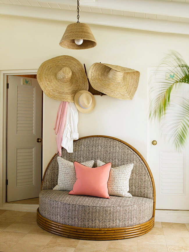 tiny foyer design with a narrow console and mirror