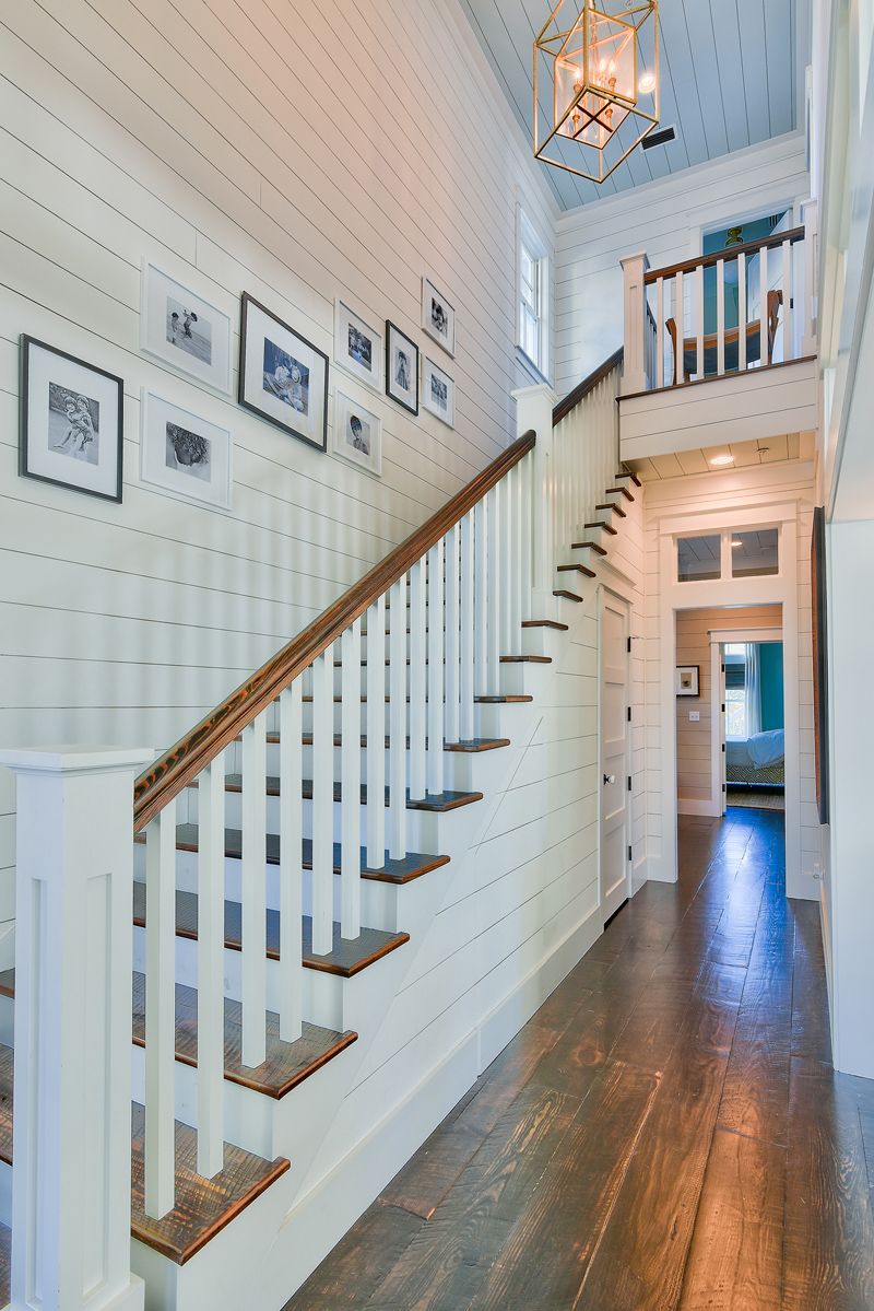 Shiplap on the staircase wall