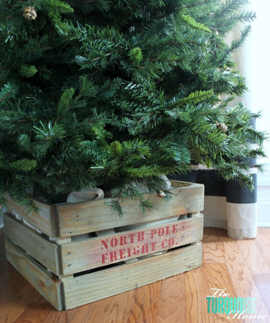 Original Christmas Tree Stand Ideas With DIY Charm  Christmas tree base,  Burlap christmas tree, Ribbon on christmas tree