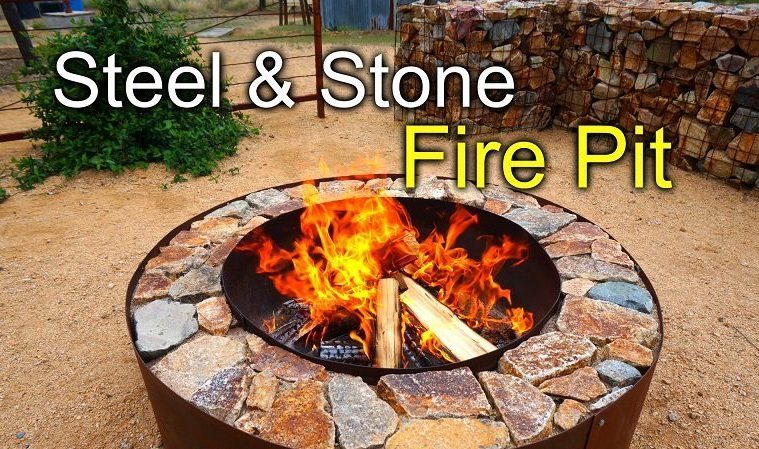 steel and stone fire pit