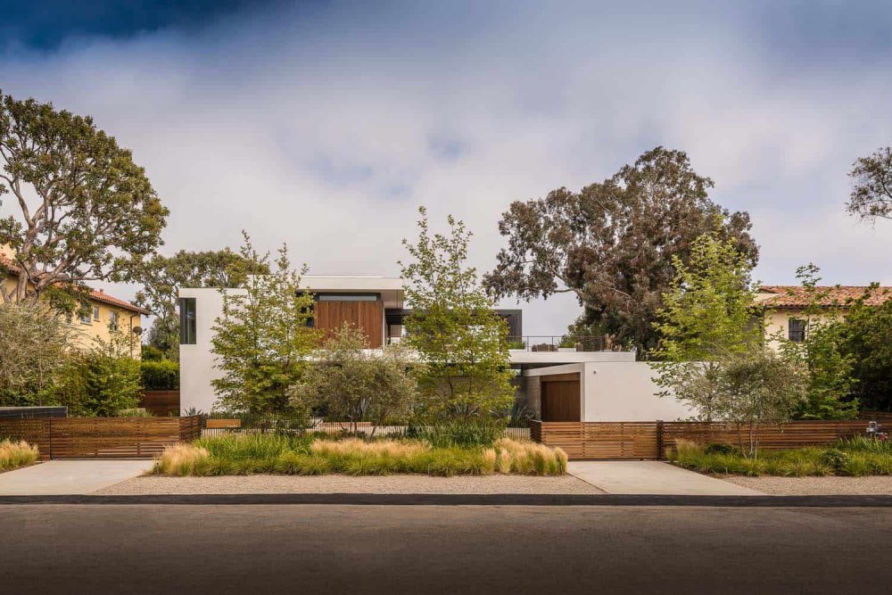 Villa architectural details in Pacific Palisades street