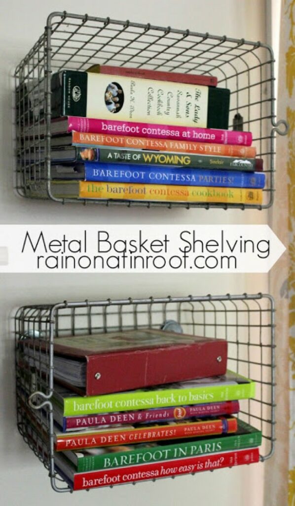 DIY Metal Basket Shelving