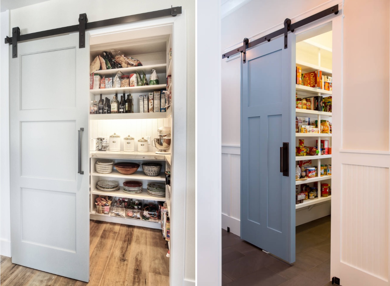 Example of a classic light wood floor kitchen design