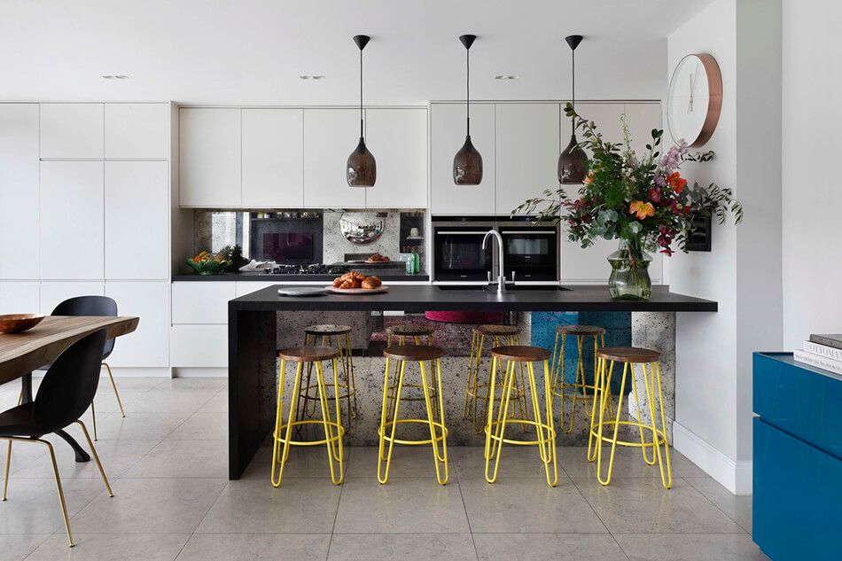 Minimalist yellow kitchen decor