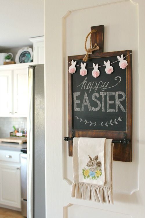 Chalkboard sign Easter Welcome