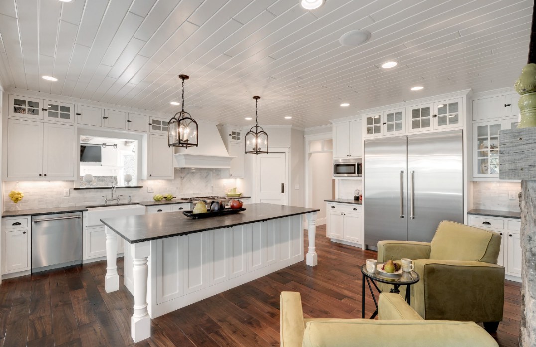 Hardwood floor kitchen layout