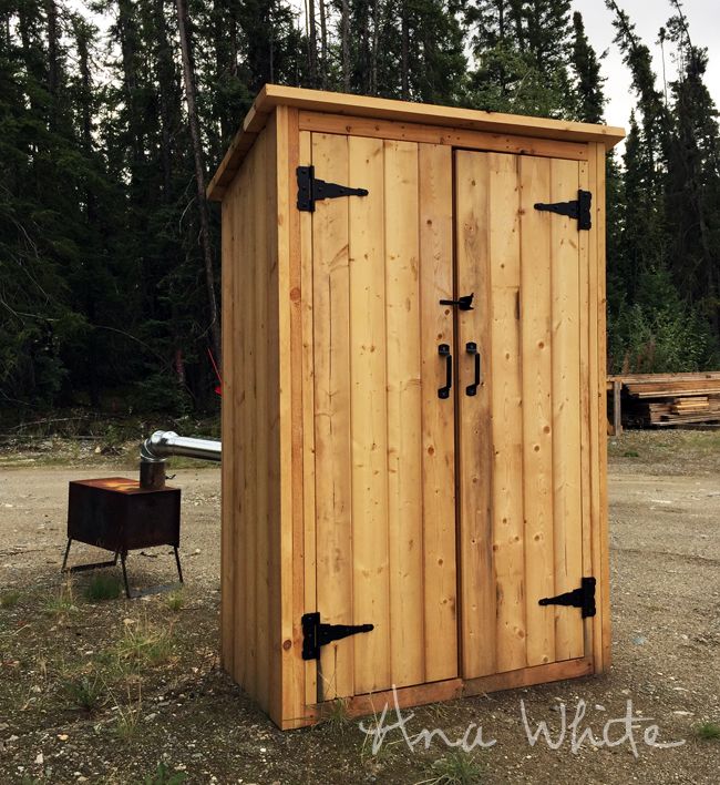 Small Outdoor Shed or Closet Converted into Smokehouse