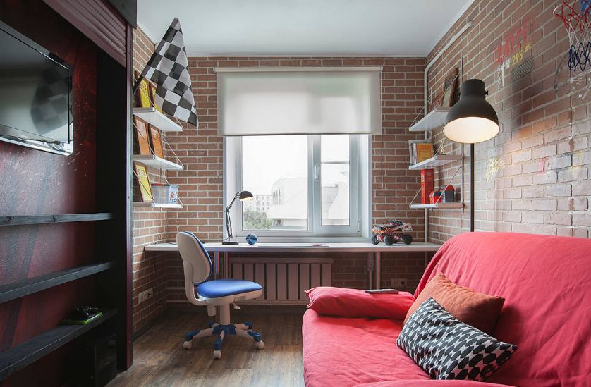 brick wallpaper apartment