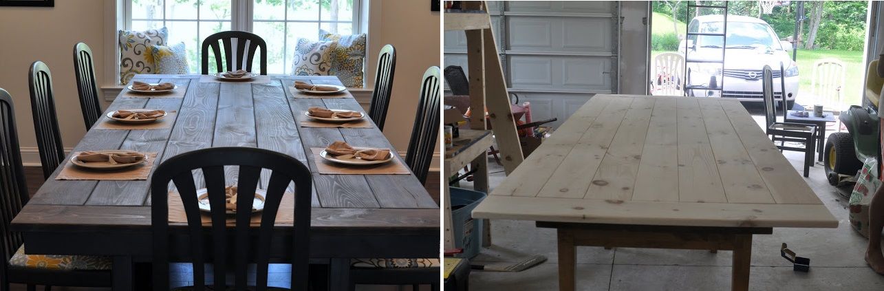 An x brace dining table with industrial hints