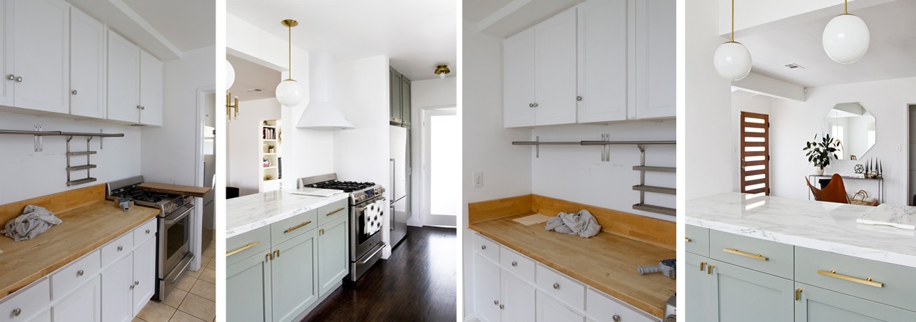 Kitchen remodel with brass accents