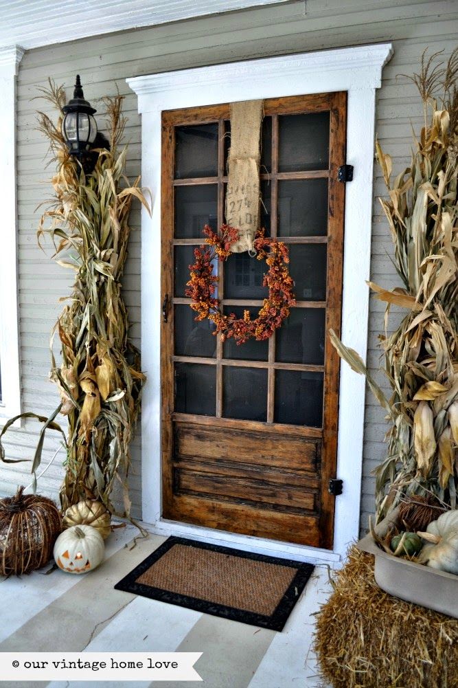 Fall front door farmhouse decor