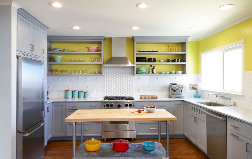 Brown cabinets mid century kitchen design