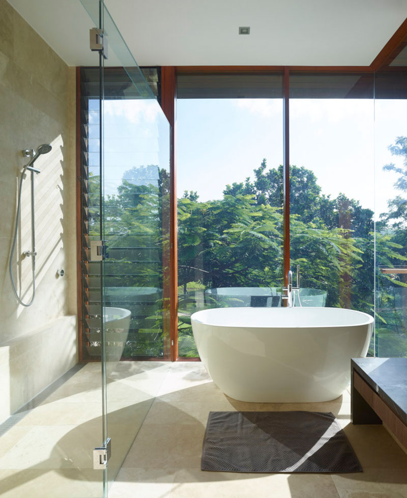 FieldArchitecture Napa bathroom with large windows