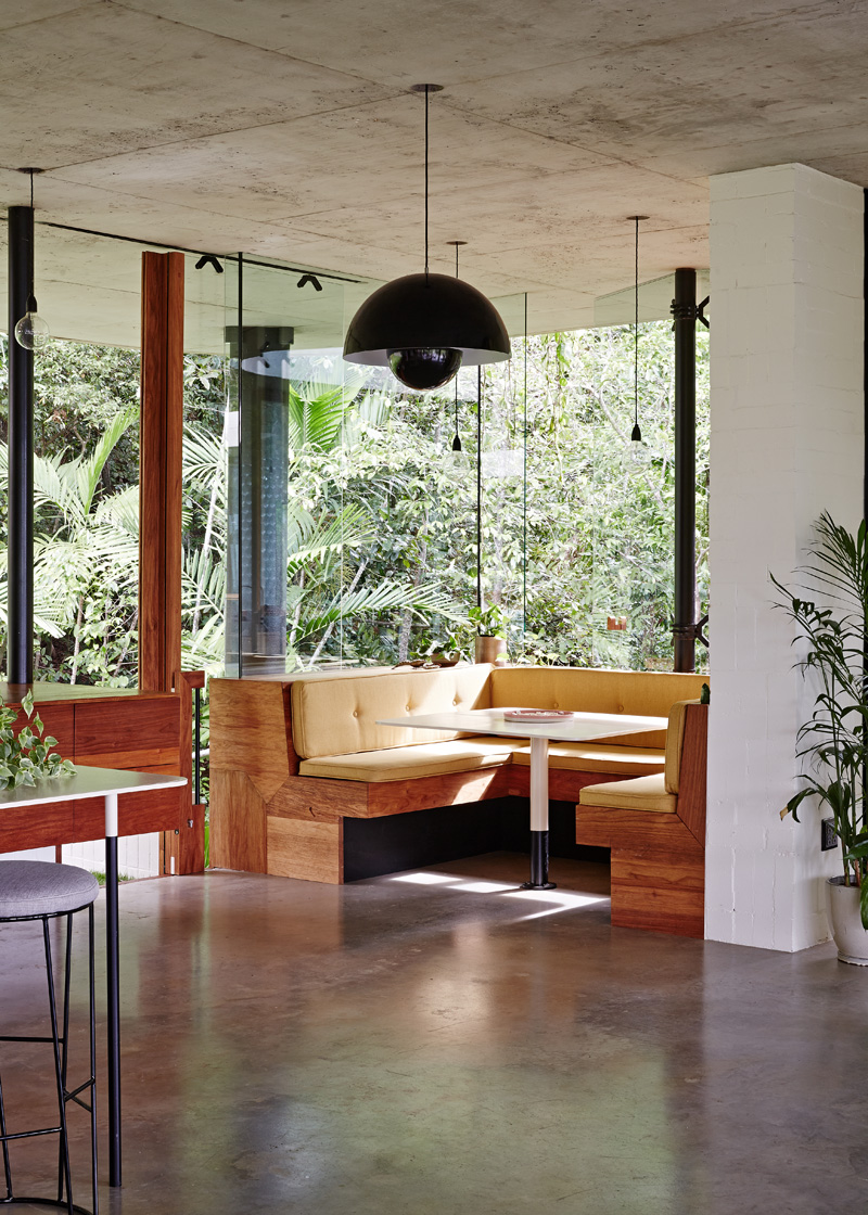 Modern kitchen nook with large window