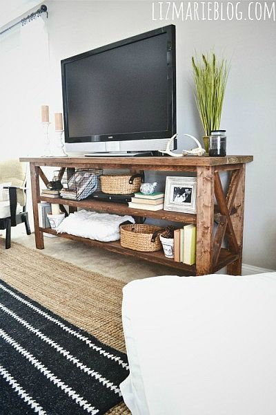 Woodem Tv Stand Farmhouse 