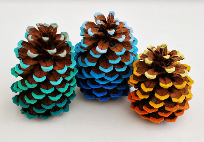 Cute Ombre DIY Fall Craft Pinecones