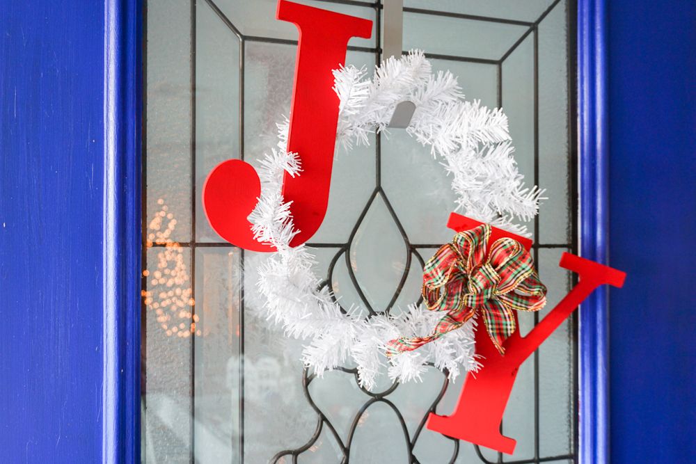 Front door christmas tree wreath