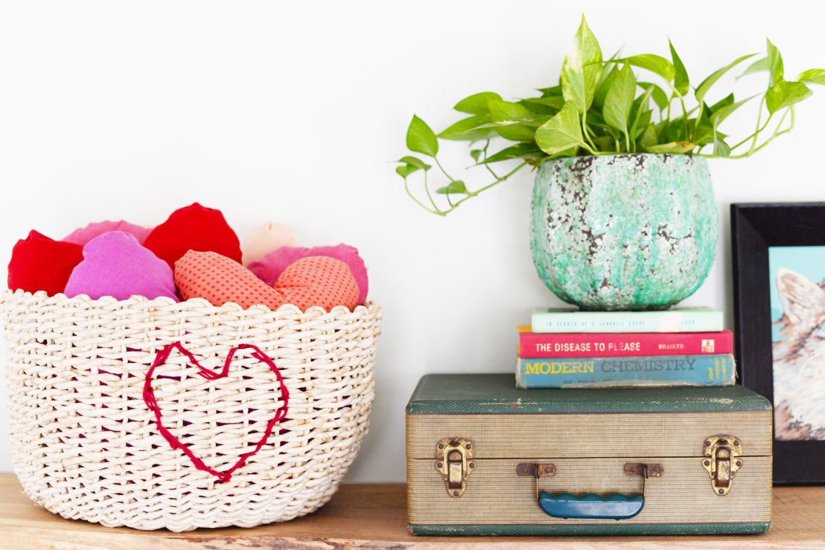 Heart Stitched Basket