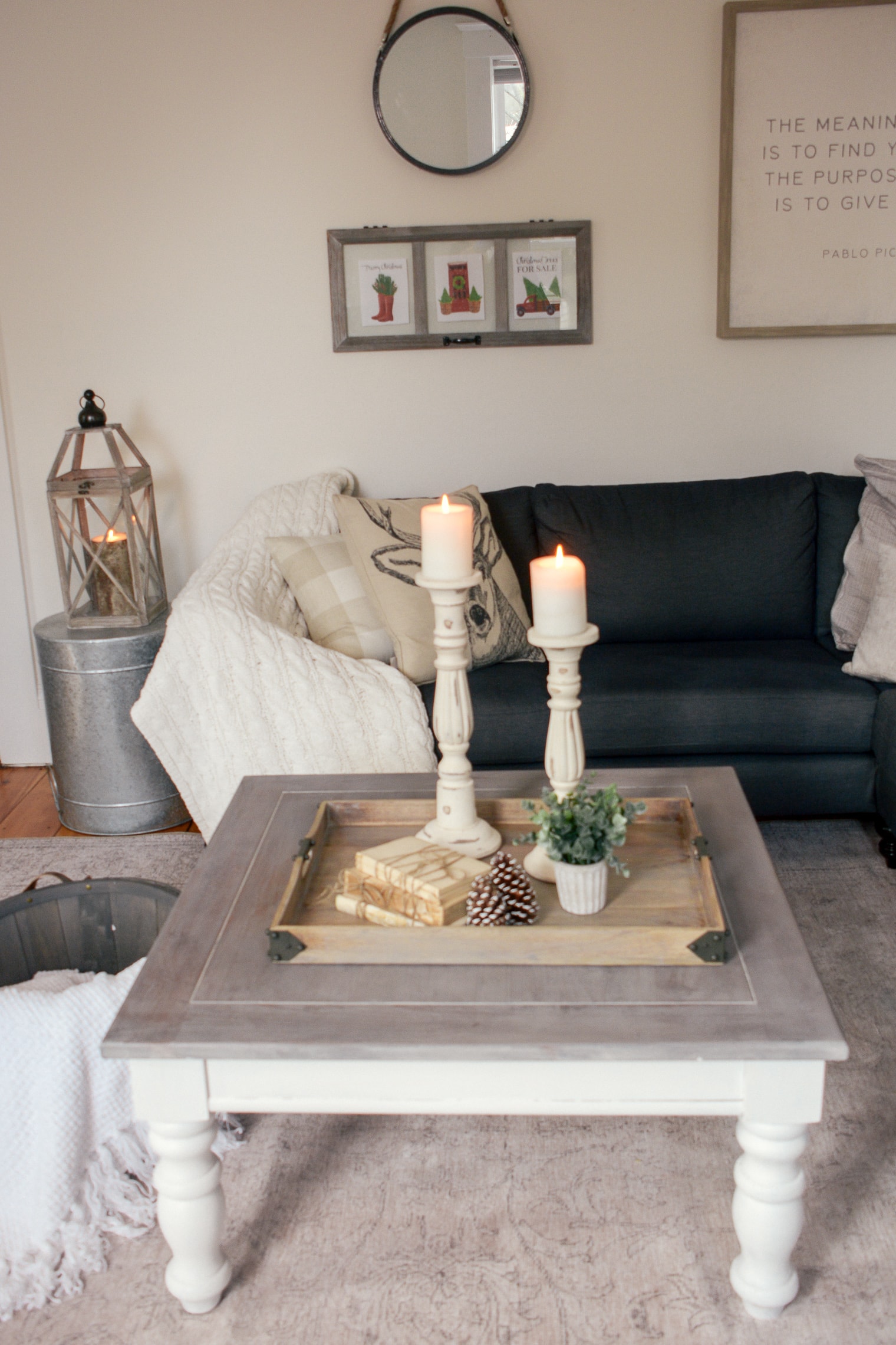 low farmhouse coffee table