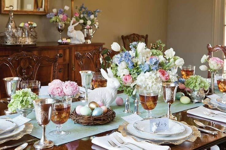 Branch and moss for easter table