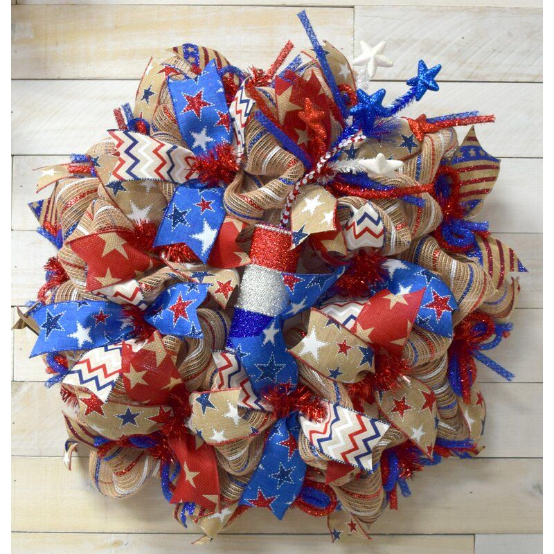 Patriotic Seas 22Dried Floral Wreath