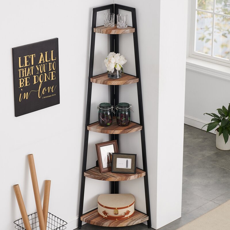 Corner Metal Etagere Bookcase