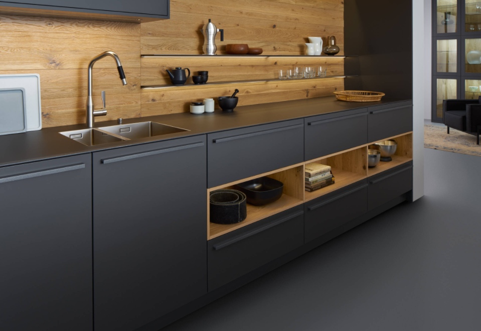 all black cabinets