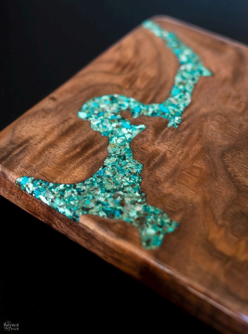 Turquoise Resin Inlay Cheese Board