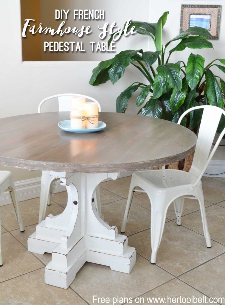 Farmhouse Style Round Pedestal Table