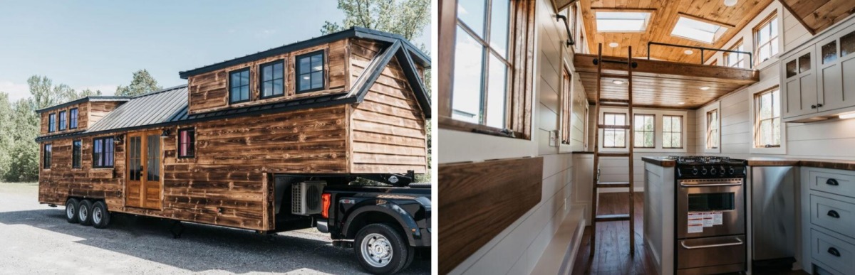 Tiny House Kitchen that has this L-shaped counter