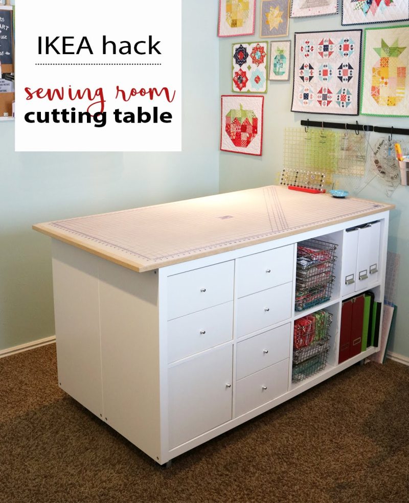 Sturdy craft table with cubbies and drawers