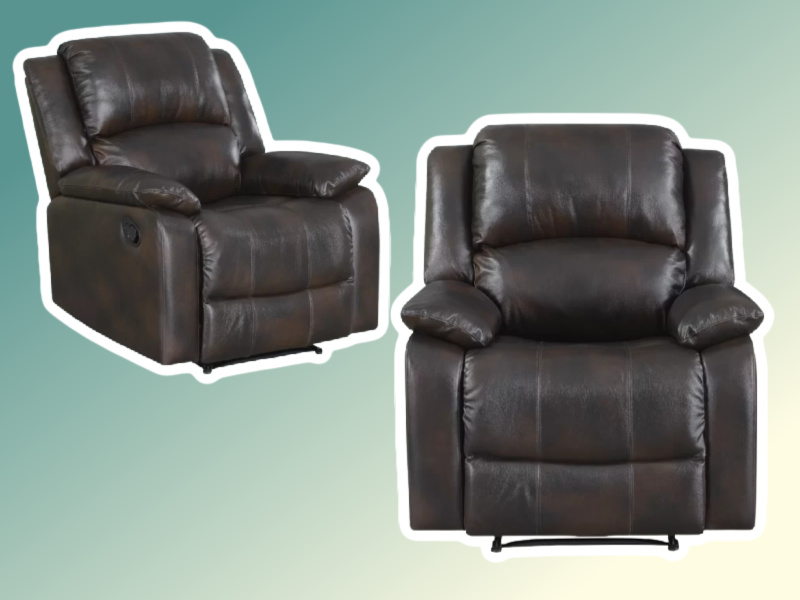 Leather Match Manual Wall Hugger Standard Recliner