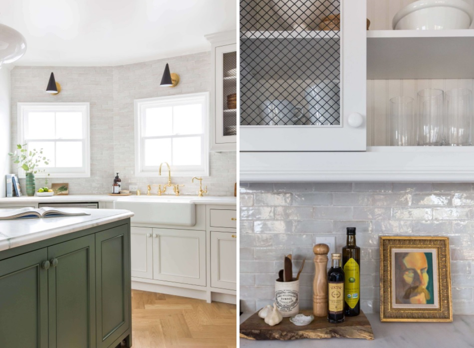 Modern kitchen with Zellige Tile Walls