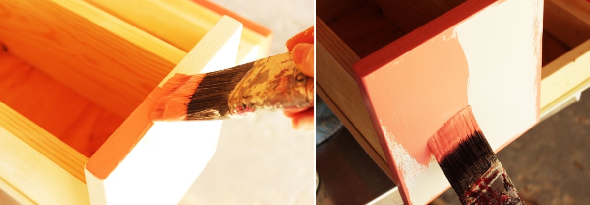 Painting furniture multicolored