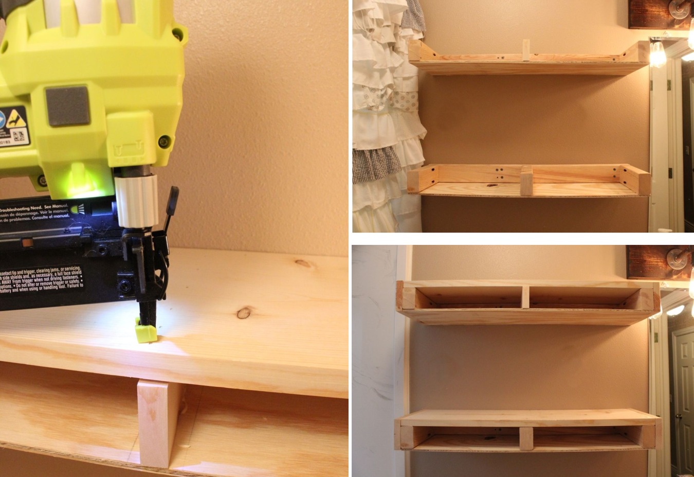 DIY Floating Shelves Bathroom Storage