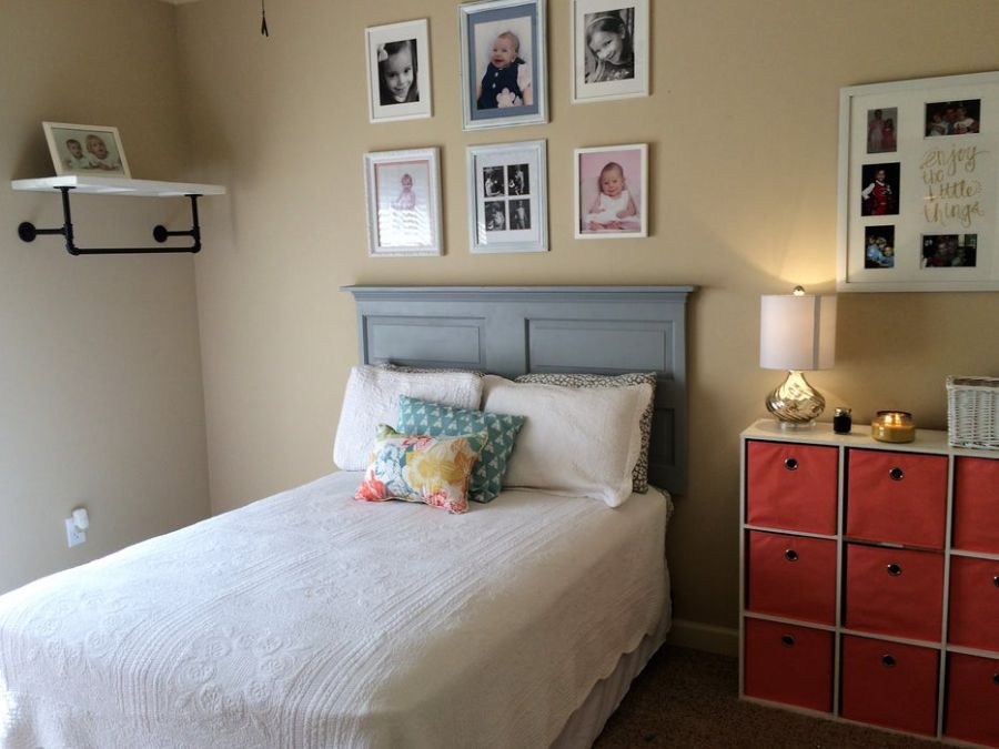 DIY Headboard From Reclaimed Door