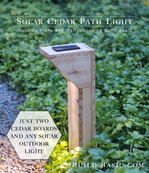 Solar light with wood base