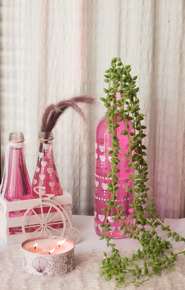 Bohemian Wine Bottle Vase