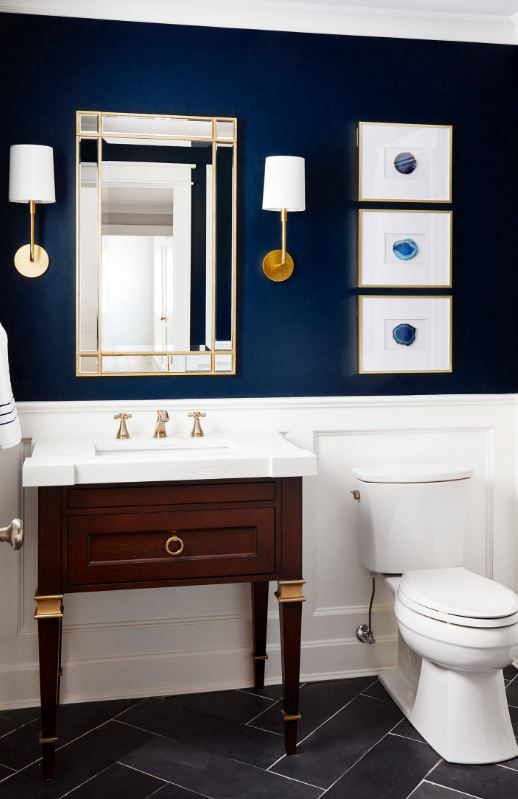 Navy for a half bath