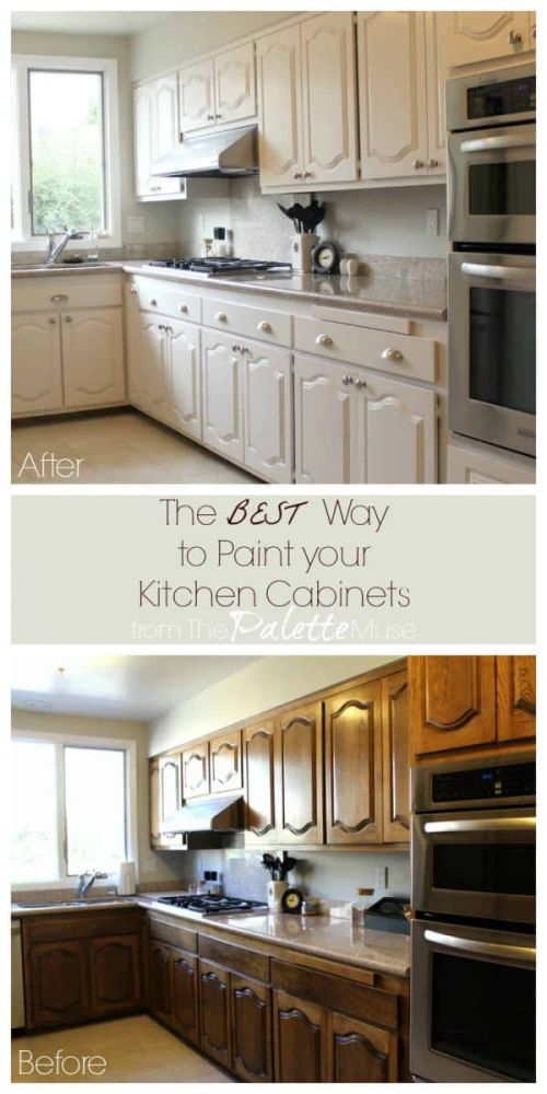 Farmhouse cabinet trim after of two cabinets