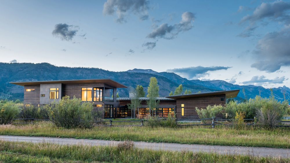 Home at the foot of Teton Mountains house view